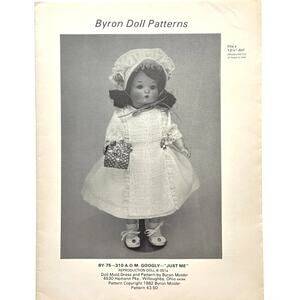 Byron Doll Clothes Vintage Sewing Pattern BY-75 Googly - Just Me Fits 12.5" Doll